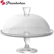 Trade Shop - Vassoio Alzatina Per Torta In Vetro Cupola Da 32 Cm Con Piede Set Patisserie -