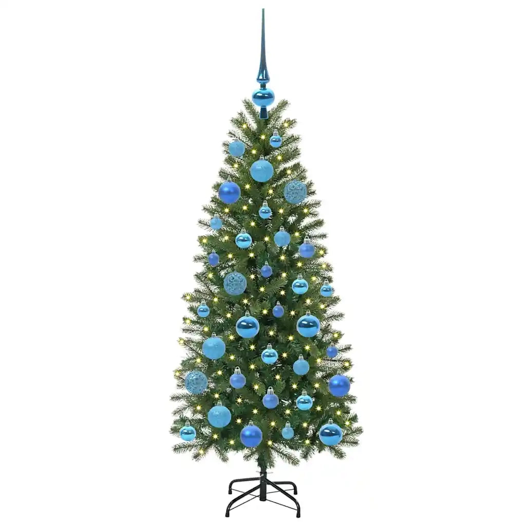 Albero di Natale | Decorazioni natalizie artificiale con 150 LED Verde 120 cm PE e PVC