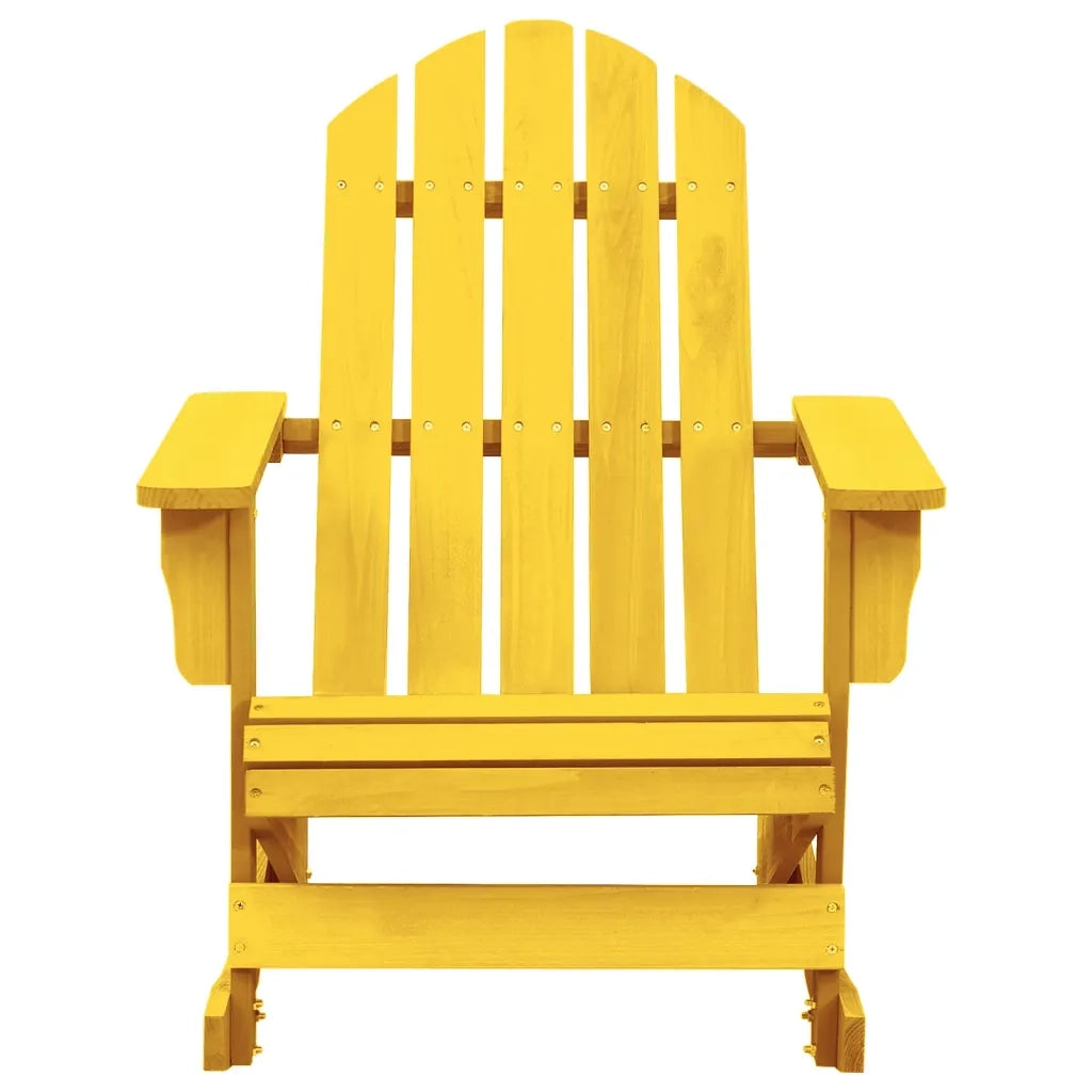 Sedia a Dondolo Adirondack in Legno Massello di Abete Gialla 315884