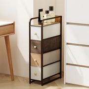 Cassettiera salvaspazio 20x47x84.5 cm con 4 cassetti in tessuto; struttura in acciaio; multicolore