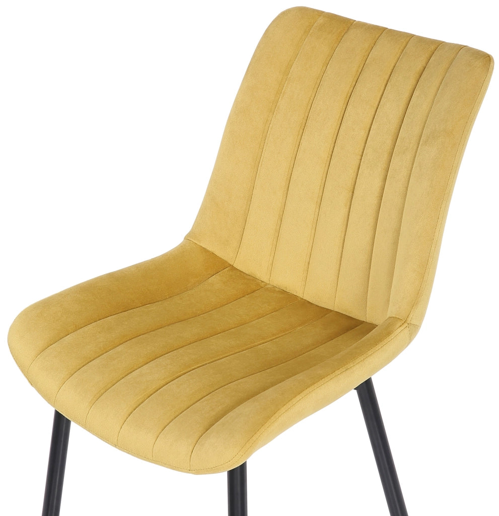 Sedia Rahden in velluto giallo
