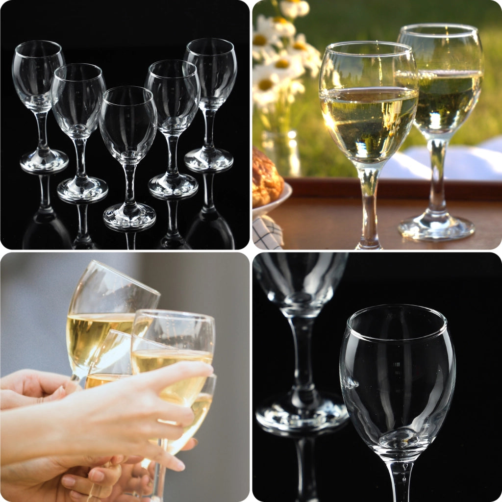 Set di 6 bicchieri da vino bianco KADAX da 245 ml, elegante set di bicchieri