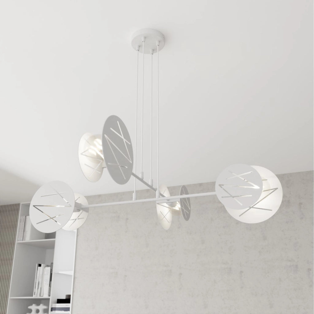 Lampada a sospensione Xotic in acciaio bianco opaco