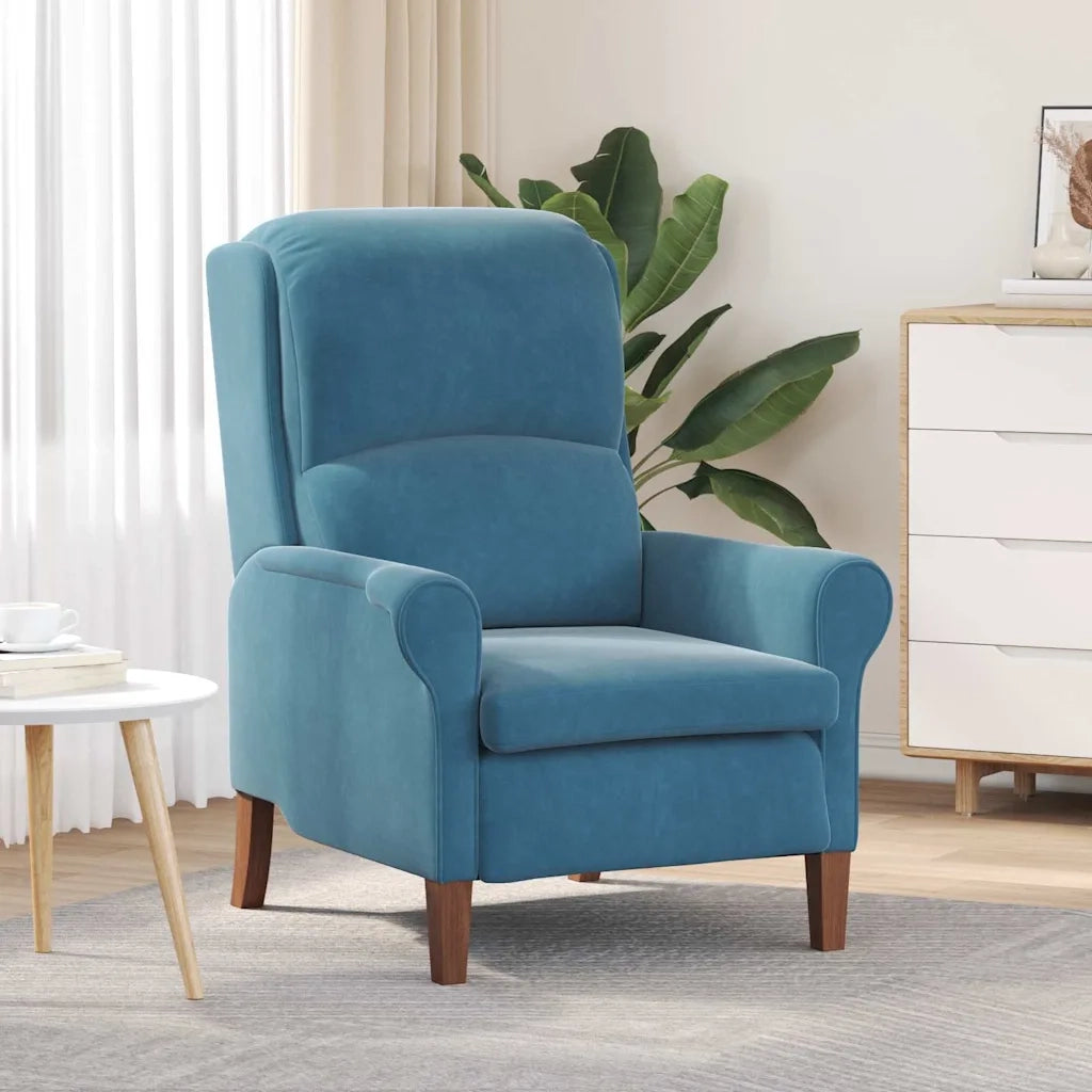 Poltrona-Divano Sedia Blu Velluto 104942