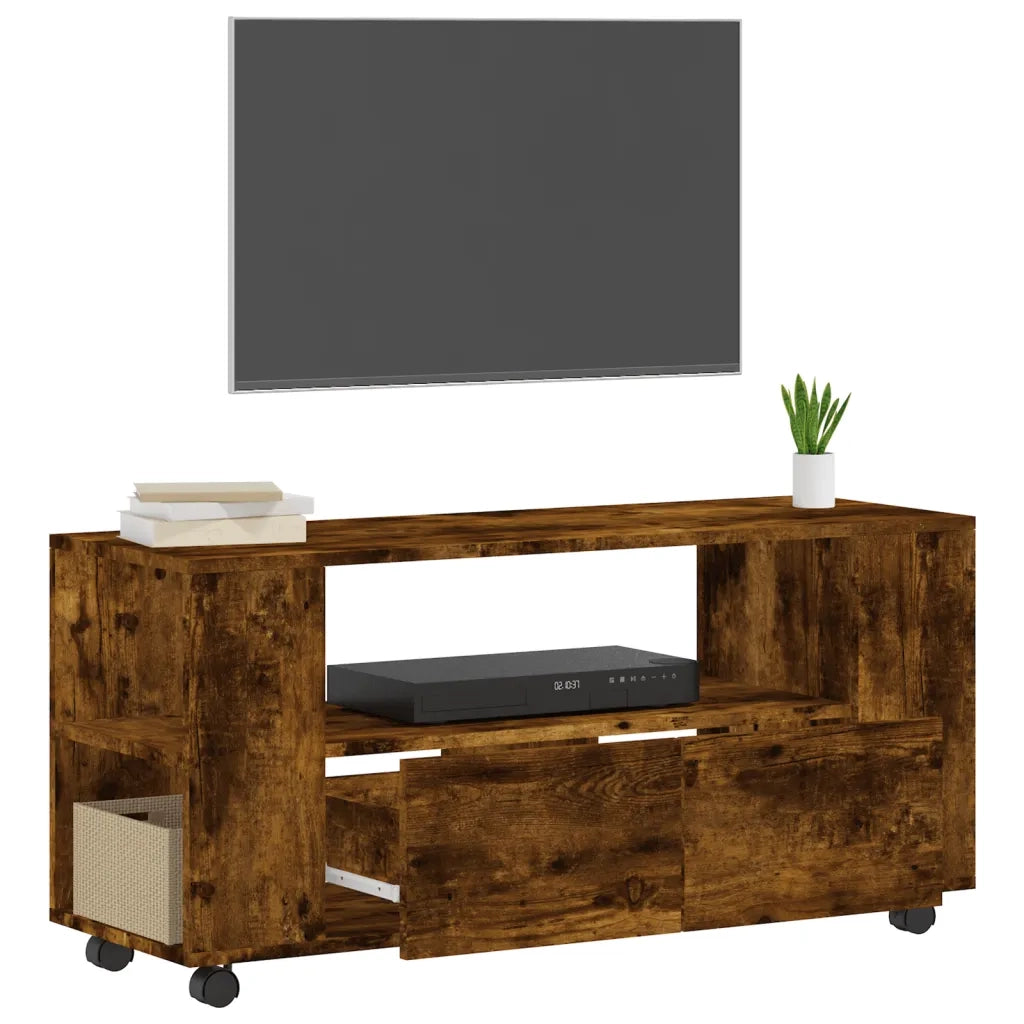 Mobile TV Rovere Fumo 102x34,5x43 cm in Legno Multistrato 833747