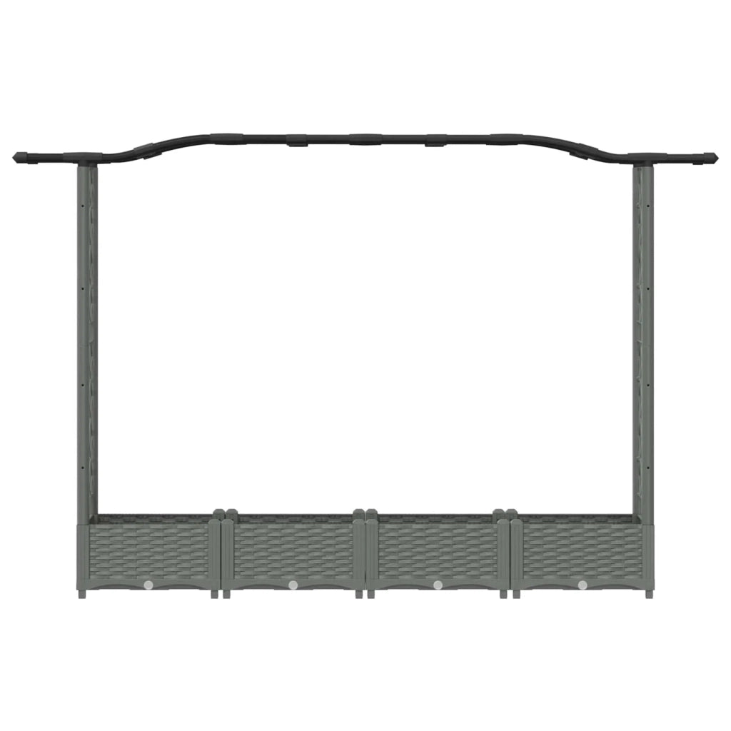 Letto Rialzato con Griglia e Tetto Grigio chiaro PP 42032577