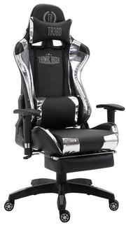 Sedia gaming ufficio Turbo bianco/nero,Finta pelle (metallizzata)
