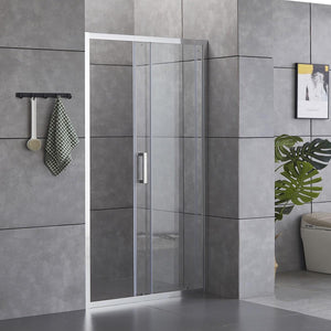 Porta Parete Doccia 110 cm 1 Anta Scorrevole in Cristallo Trasparente 6mm H195 Bonussi Giuly