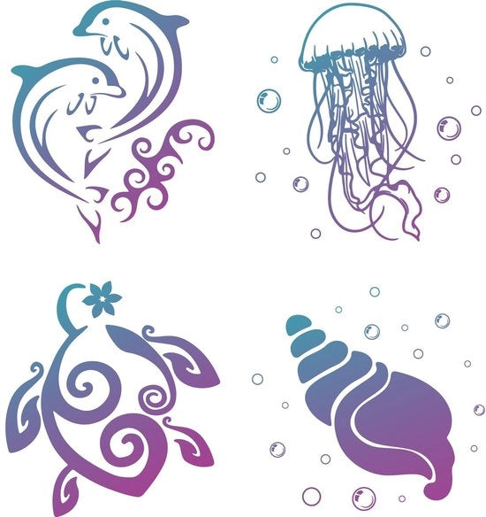 Sticker per finestra - Marine - Antiriflesso - Blu - Vinile - Decorativo per Camera da letto e Bagno - Riciclabile