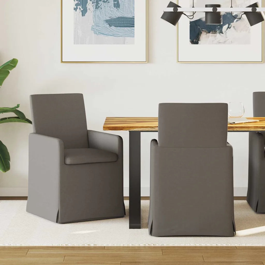 Sedie da pranzo 2 pcs Grigio chiaro 57 x 67 x 95 cm Tela 42017901