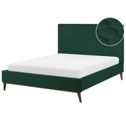 Letto matrimoniale tessuto verde 140 cm 6 struttura imbottita a nido d'ape trapuntato