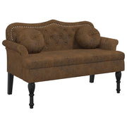 Panca con Cuscini Marrone 120,5x65x75 cm Similpelle Scamosciata CFW7956731
