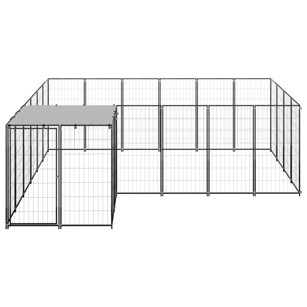 Recinto per animali da esterno per cani 8,47 m² 110 cm acciaio nero 02_0000559