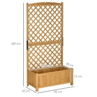 Fioriera da Esterno in Legno d'Abete con Design Verticale Rialzato, 90x45x180 cm, Giallo