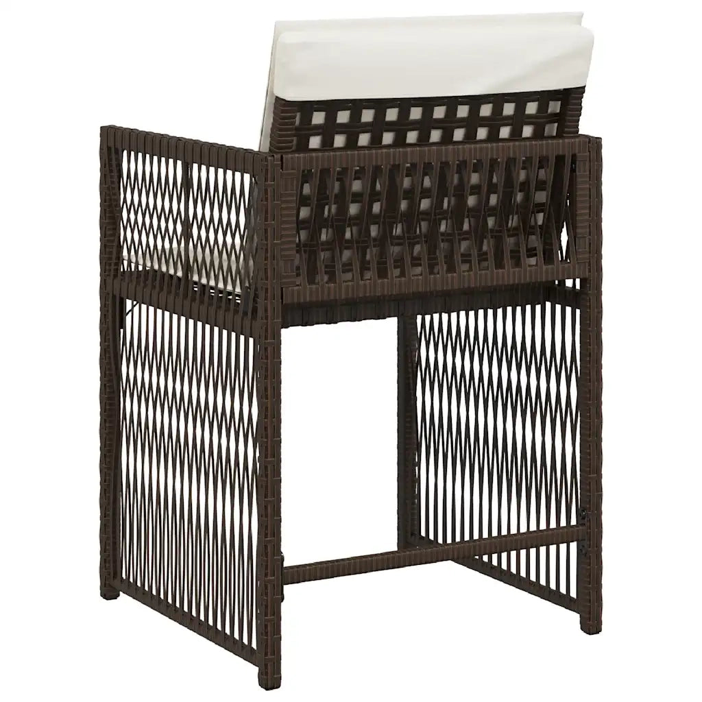 Sedie da Giardino con Cuscini 4 pz | Sedie da Esterno Marroni in Polyrattan