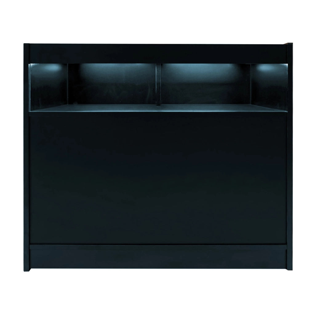 Set Banconi Negozio Nero Luna LED B1200 CM60 TB60 con Serrature e Vetrina