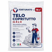 Fortunato telo copritutto trasparente multiuso 4x4 metri *** quantità pezzi 6, confezione 1