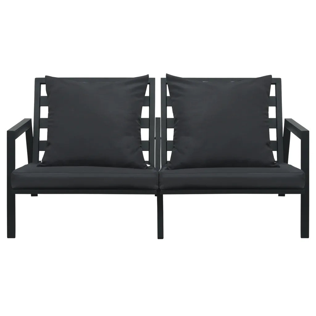 Set Divani da Giardino 5 pz con Cuscini Alluminio Grigio Scuro cod mxl 34606