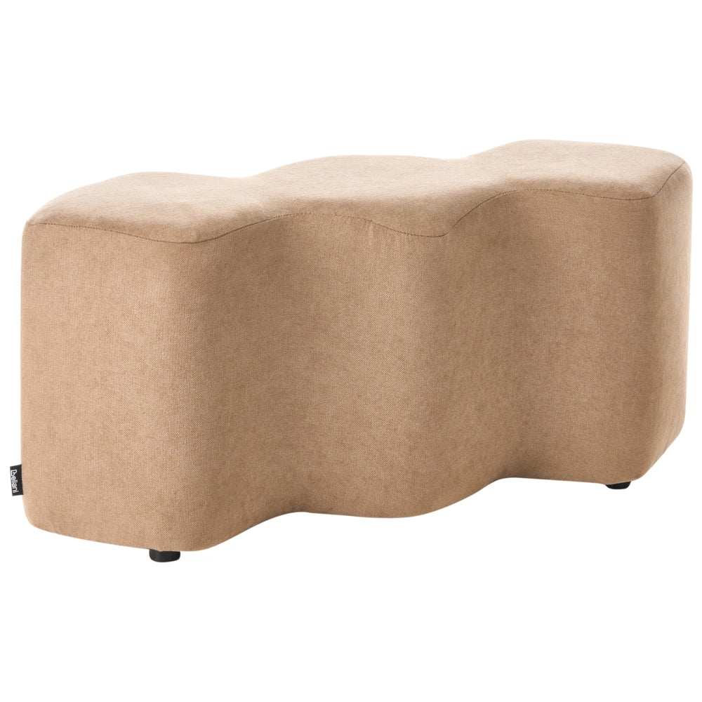 Pouf imbottito in tessuto per camera da letto e soggiorno 86 x 30 forma irregolare beige stile scandinavo