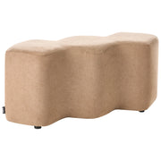 Pouf imbottito in tessuto per camera da letto e soggiorno 86 x 30 forma irregolare beige stile scandinavo