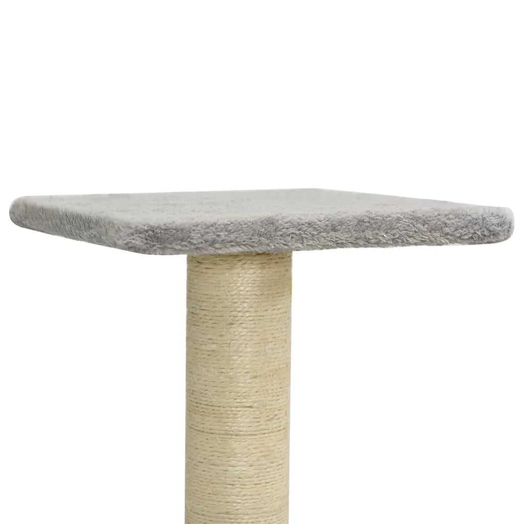 Albero per Gatti con Tiragraffi in Sisal Grigio Chiaro 118,5 cm 171428