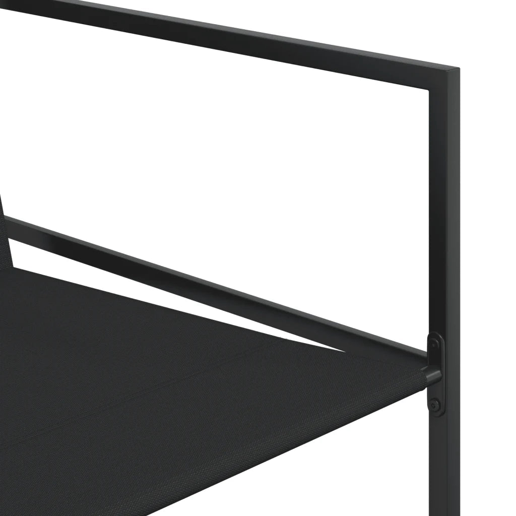 Set da Pranzo da Giardino 5 pz Nero in Textilene 3295118