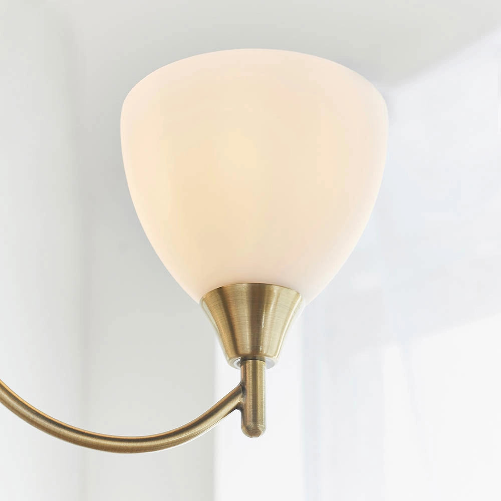 Lampadario classico ottone anticato opale 3xE14 Alton Endon