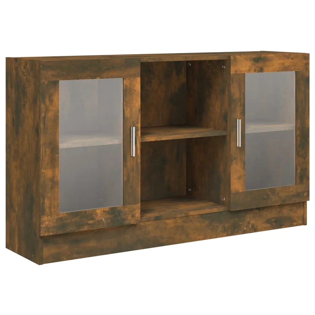 Mobile Vetrina Rovere Fumo 120x30,5x70 cm in Legno Multistrato cod mxl 23552