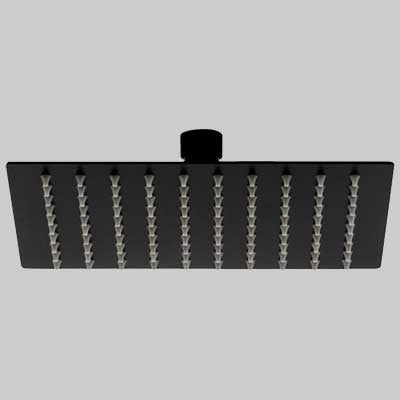 SOFFIONE DOCCIA INOX QUADRO NERO  250 x 250     MADE IN ITALY