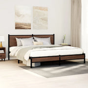 Giroletto senza Materaso in Metallo Rovere Marrone 183x213 cm 3301406
