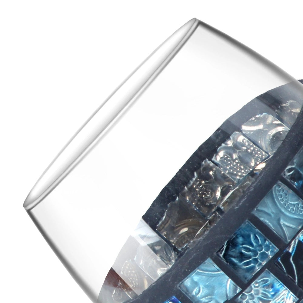 Bicchiere serie crystal in vetro mosaico blu