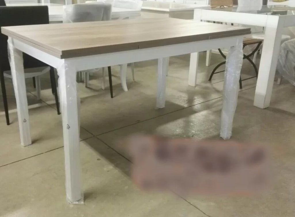 Tavolo rovere nodato struttura in legno allungabile 130x80x78