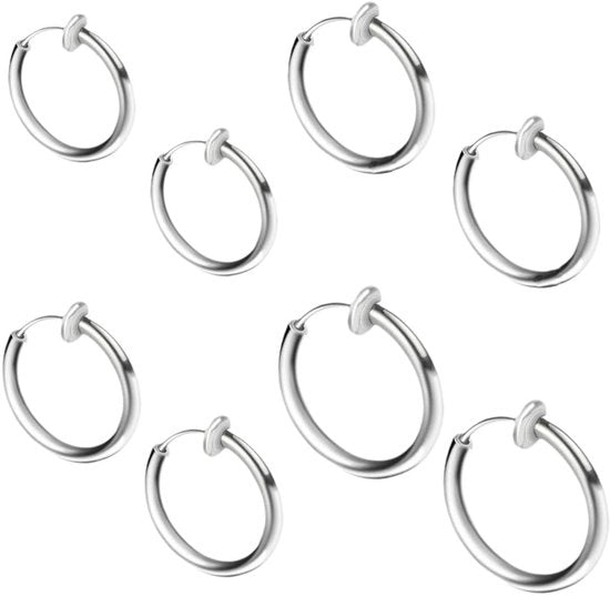 Clip-on Nep Neusring 4 Maten - Buitendiameter 10/12/14/16 mm - Facile e Comodo da Utilizzare