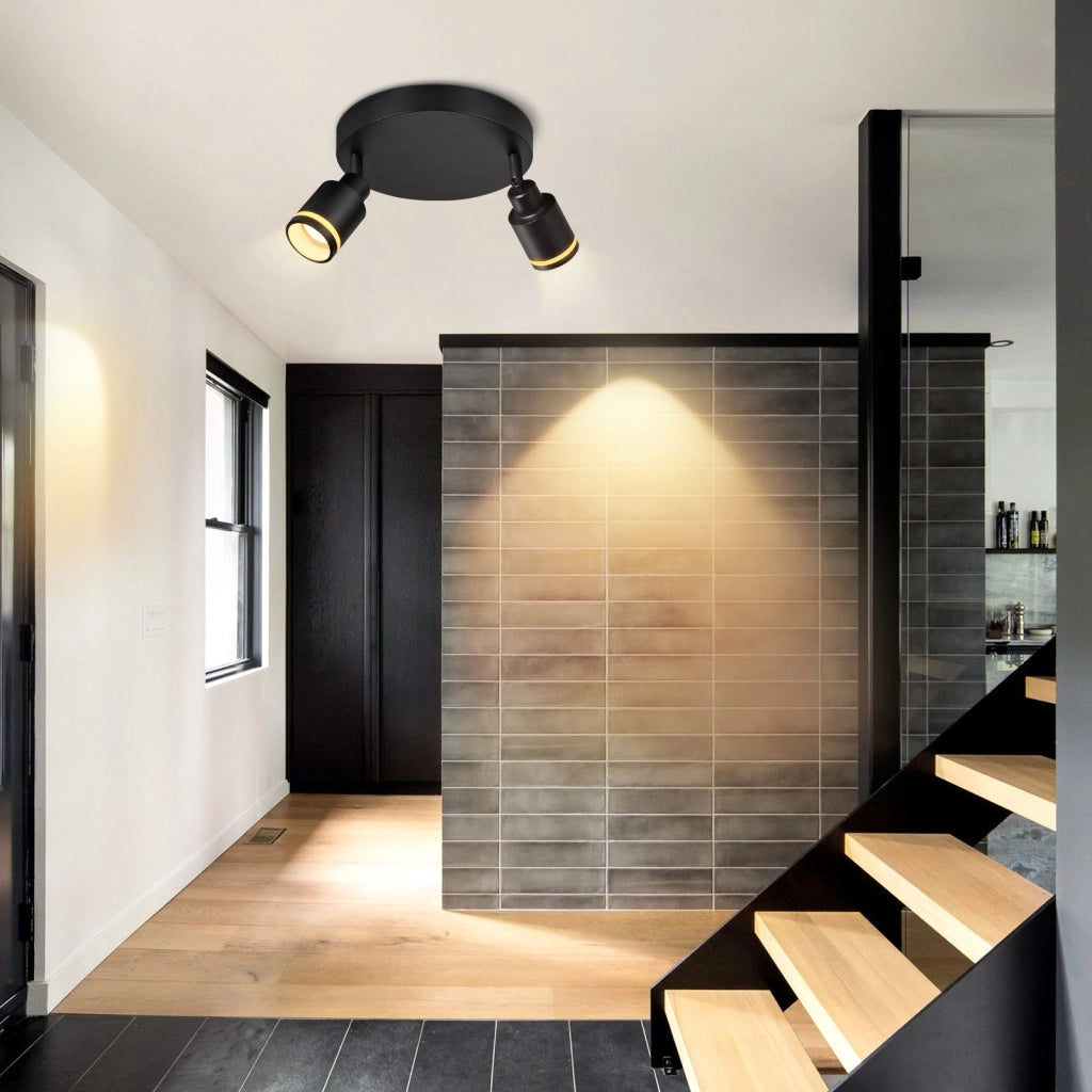 ZMH Faretto da soffitto 2 fiamme giratori a sospensione per corridoio anche parete