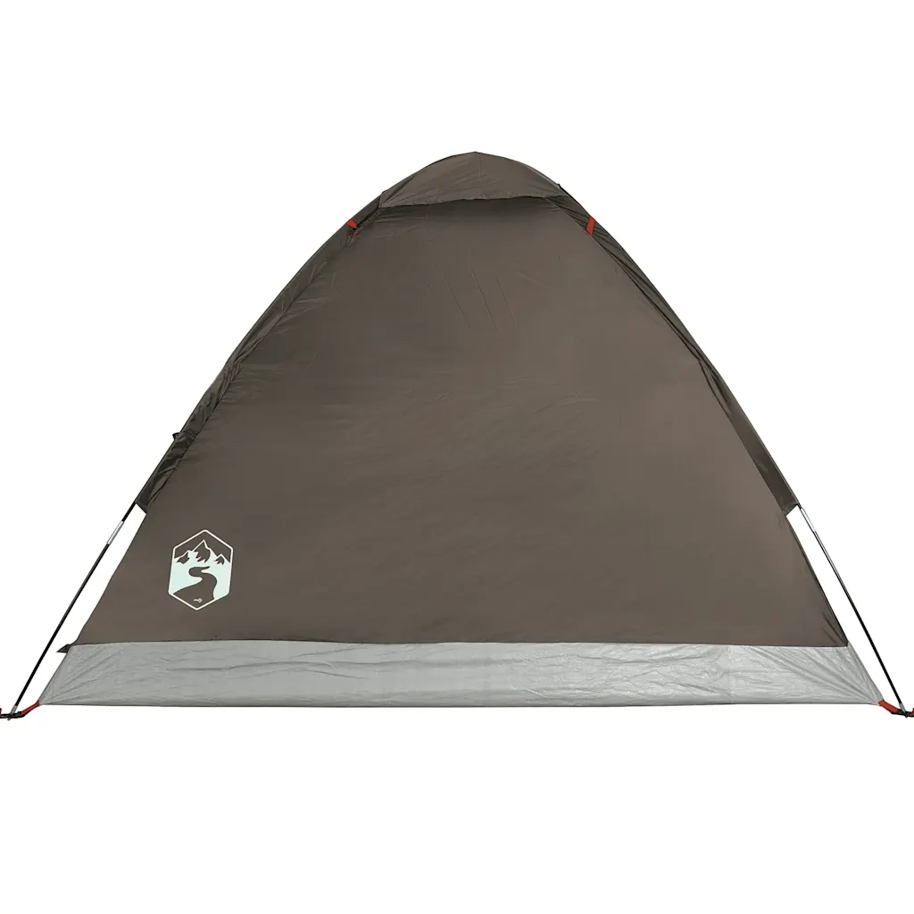 Tenda da Campeggio a Cupola per 4 Persone-Tenda per Escursionismo Marrone Impermeabile 231618