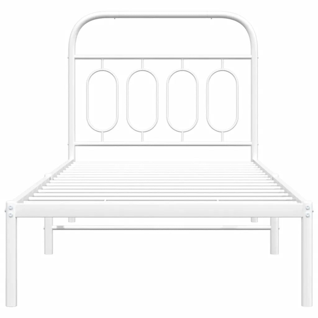 Giroletto con Testiera Metallo Bianco 90x190 cm 377158