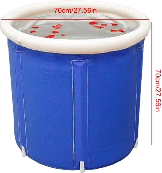 Bagno pieghevole - Bagno con ghiaccio - Bagno caldo - Bagno con ghiaccio - Bagno gonfiabile - Inclusa pompa a aria - Bagno gonfiabile e pieghevole - Bagno gonfiabile da sedere - Blu