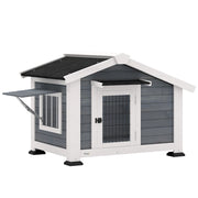 Casetta per Cani da Giardino in Legno ¨C zephmum ¨C Grigio 98x76x69,5 cm