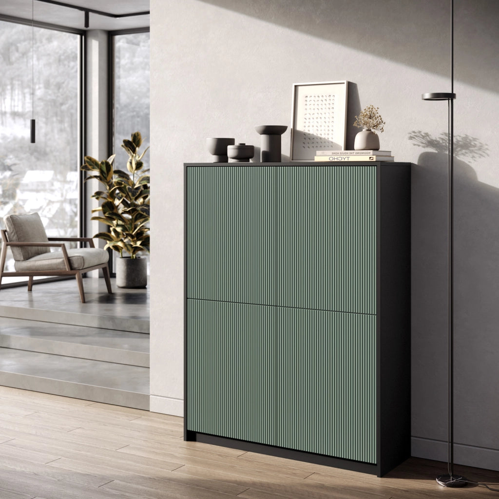Credenza alta BUDAPEST nero/verde salvia