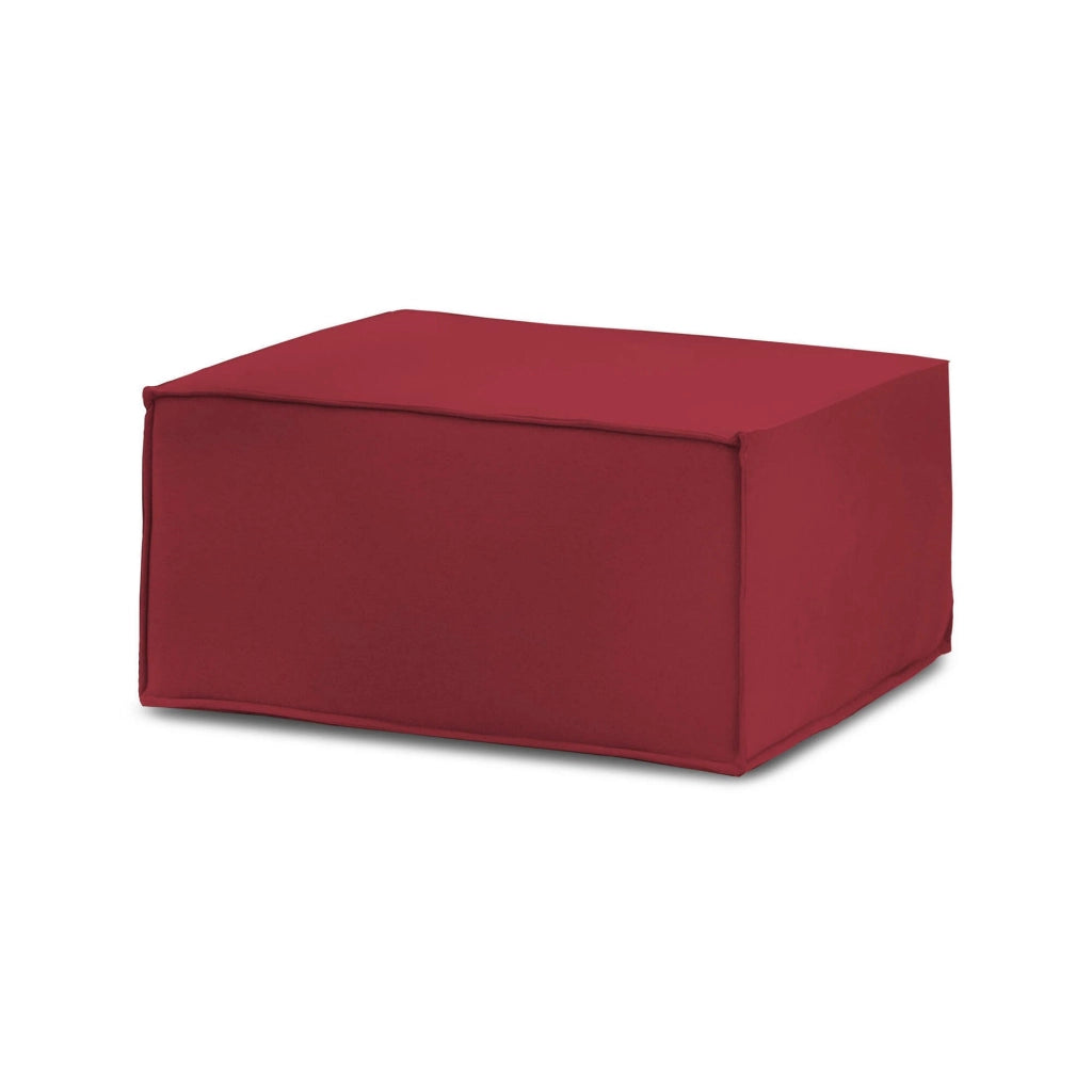 Pouf Avolasca, Pouf da salotto, 100% Made in Italy, Poltroncina relax in tessuto imbottito, Cm 80x70h43, Rosso