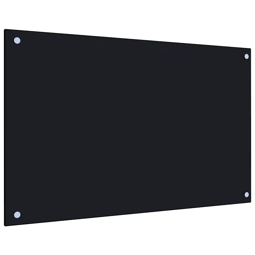 Paraschizzi da cucina nero con protezione antispruzzo 80 x 50 cm in vetro temperato nero 02_0046344