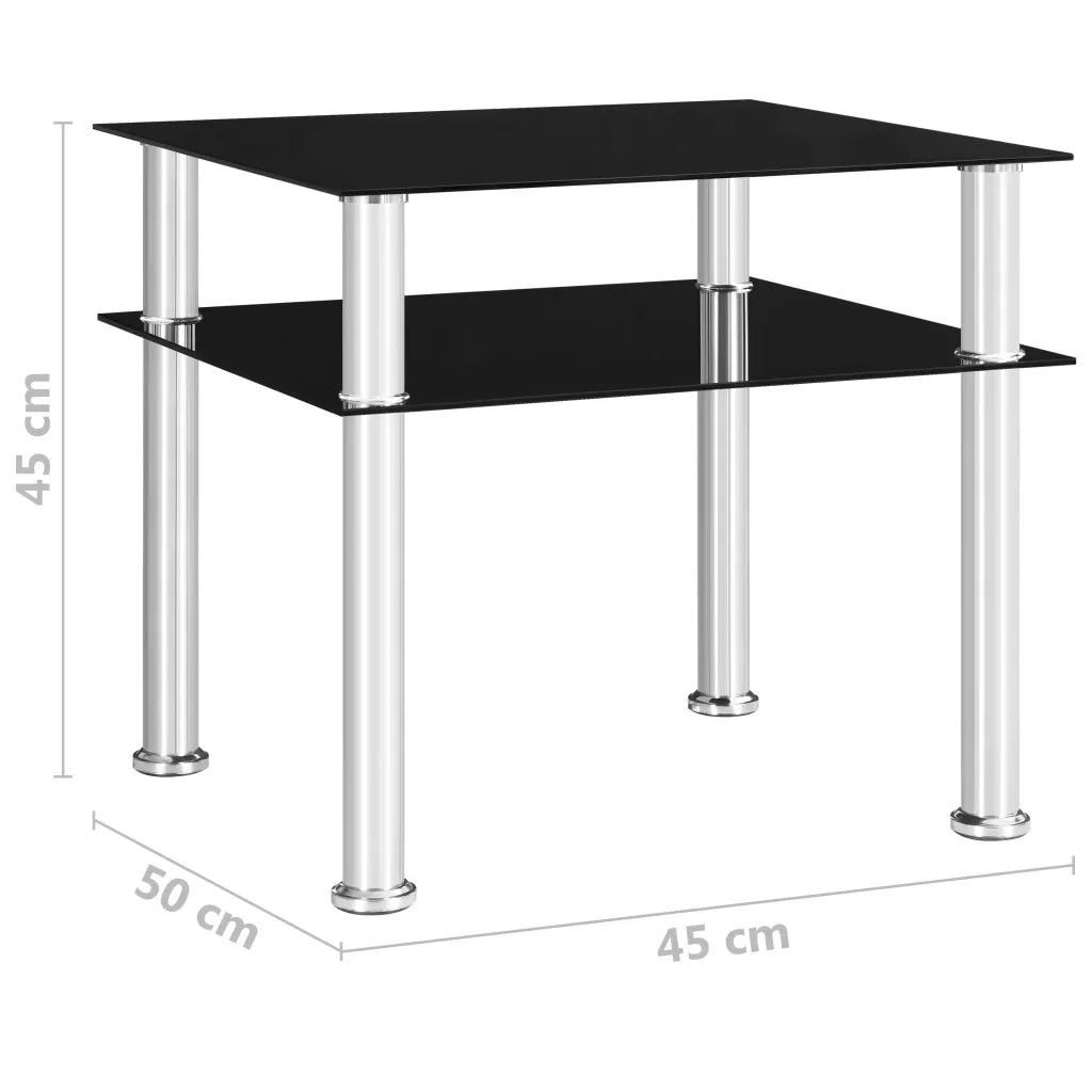 Tavolino Nero 45x50x45 cm in Vetro Temperato cod mxl 19412