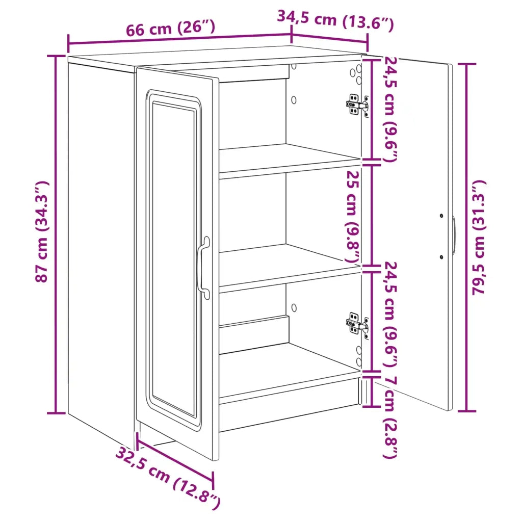 Credenza Rovere Fumo 66 x 34,5 x 87 cm Legno ingegnerizzato