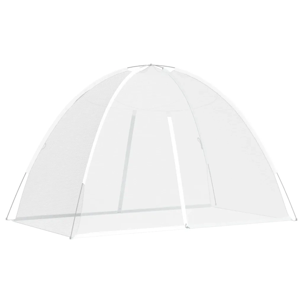 vidaXL Zanzariera Mongolia con Porte 220 Rete Bianco 200x120x130 cm