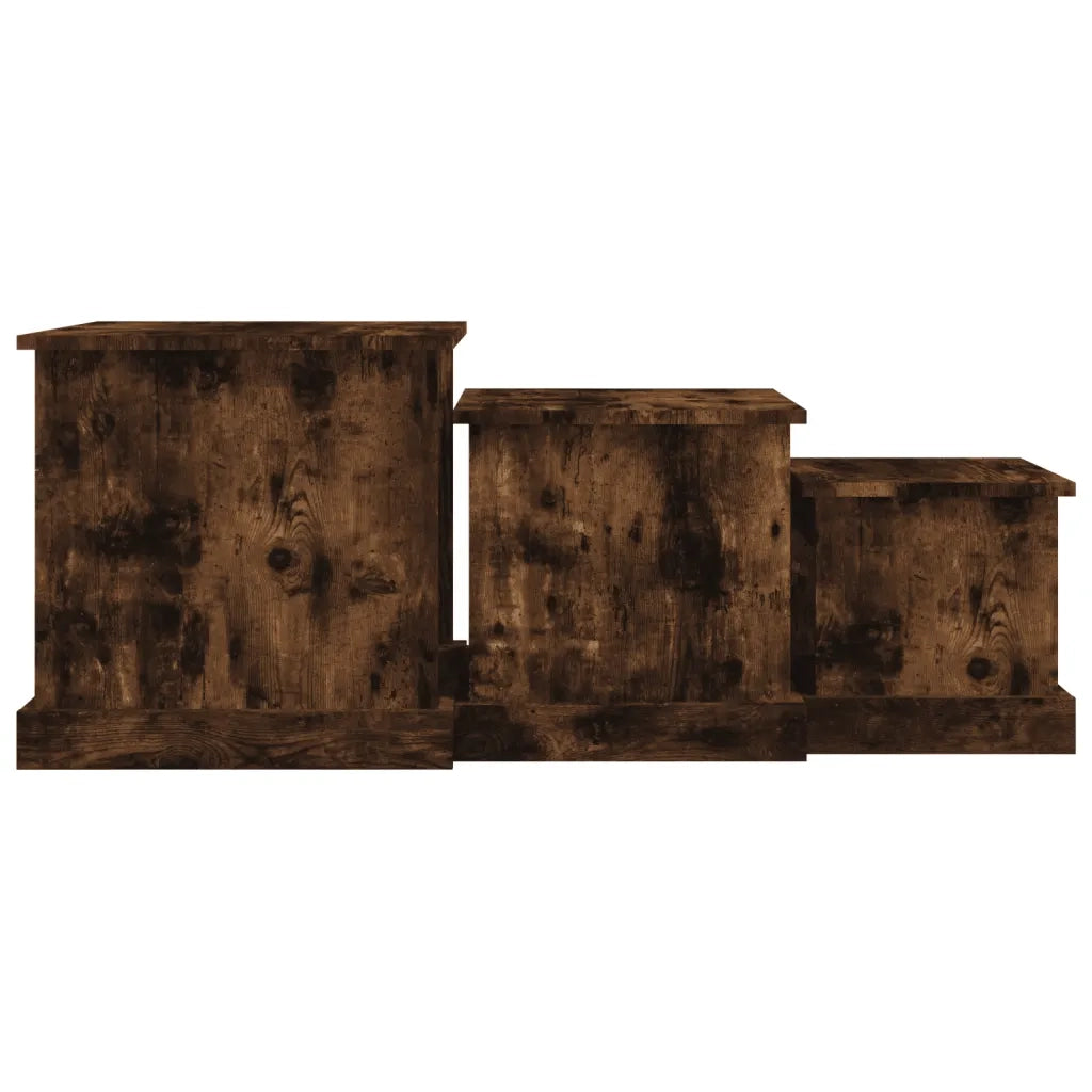 Tavolini da Salotto 3 pz Rovere Fumo in Legno Multistrato 816493