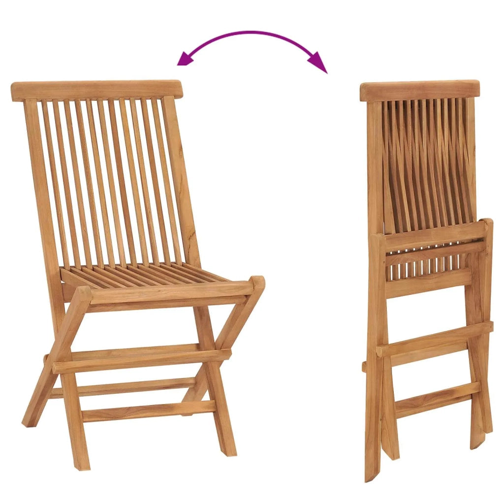 Set da Pranzo per Giardino Marrone Legno Teak Massello 3385968