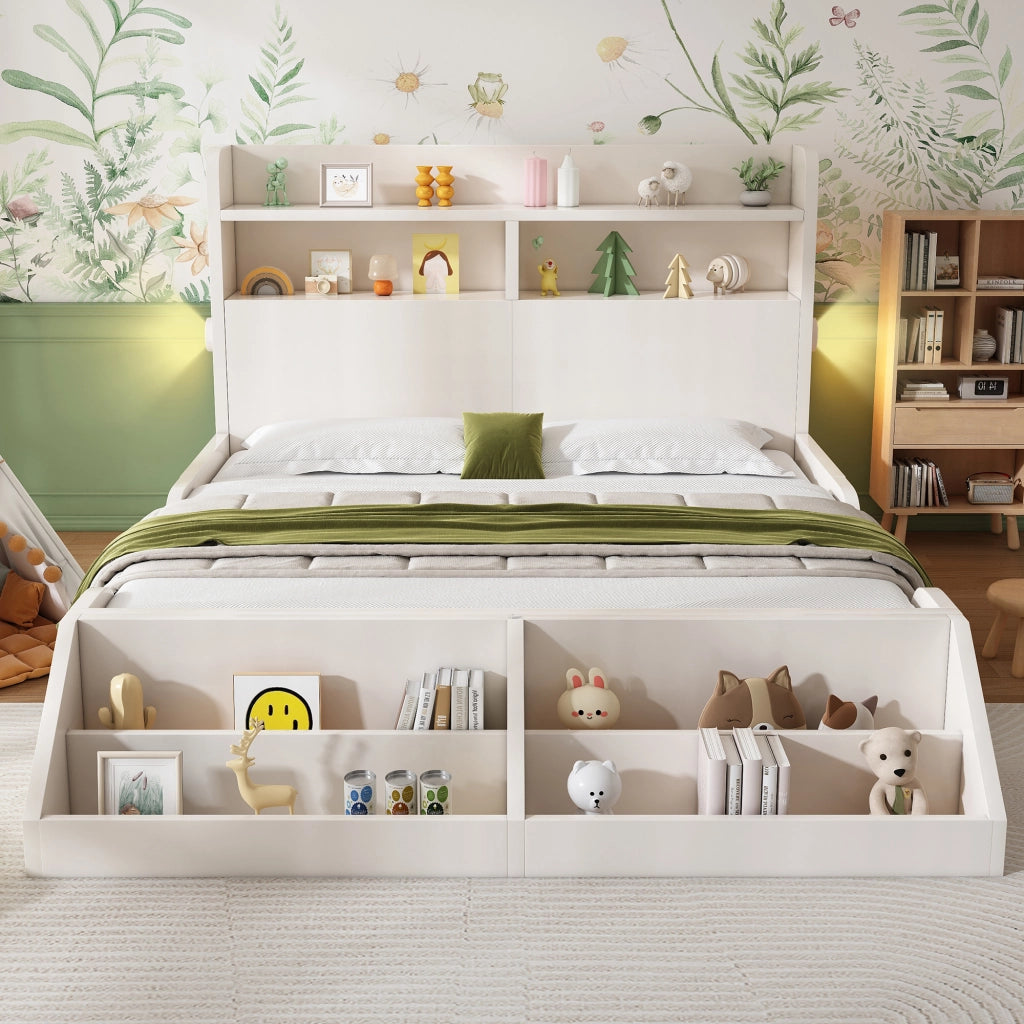 letto in legno bianco 140x200 cm