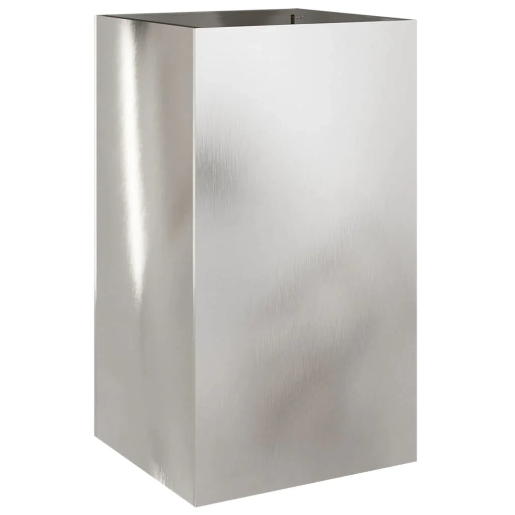 Fioriera/aiuola in acciaio inox argentato per piante fiori e patio/giardino 42 x 38 x 75 cm argento 02_0038067