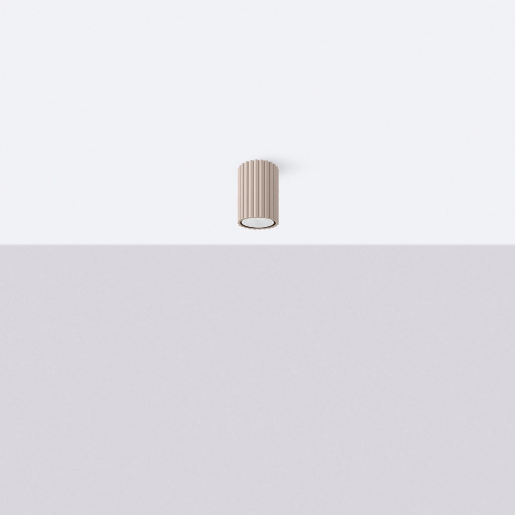 Spot soffitto tondo taupe rigato 10cm GU10 Pure Lume