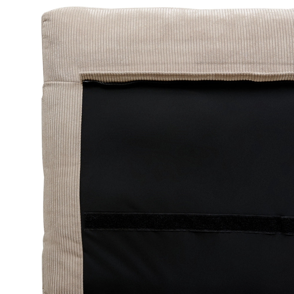 Letto imbottito moderno in velluto a coste grigio talpa 140 x 200 cm moderno elegante